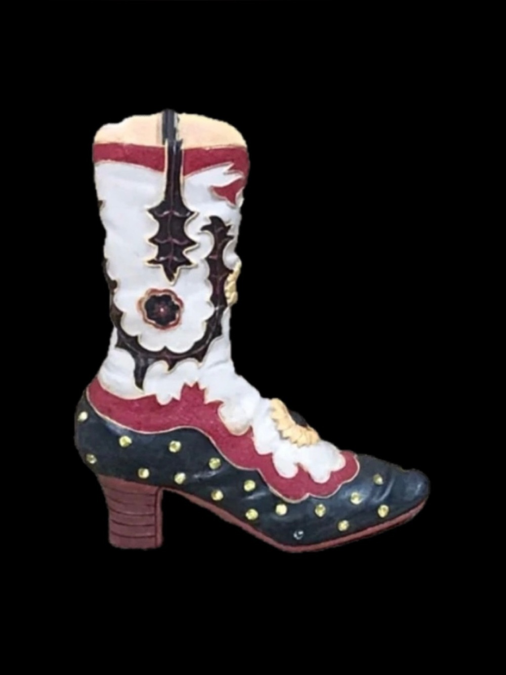 Sarna Wild West Annie Oakley Boot Figurine Western Cowgirl Southwest CHIPPED